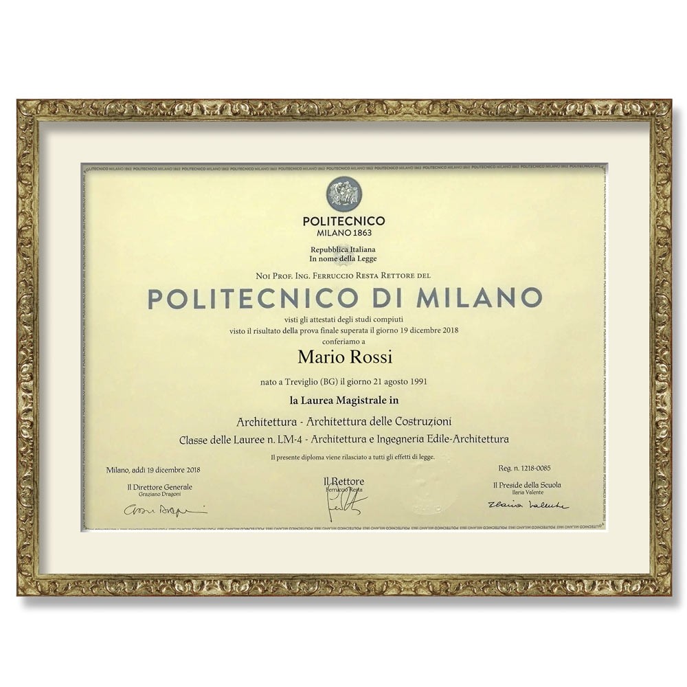 Cornice classica per diplomi argento-32x45 cm-avorio 281-011-32x45  cm-avorio