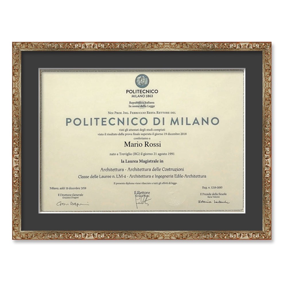 Stallmann Design Cornice barocca FAME | 40 x 100 cm | Argento | Cornice  portafoto in vero legno antico | 80 altre misure disponibili | Cornice
