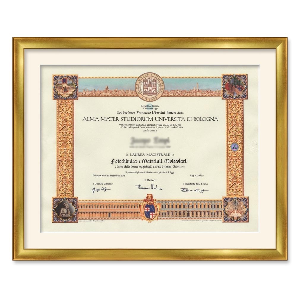 Cornice liscia per diplomi oro-30x42 cm-avorio 454-oro-30x42 cm-avorio