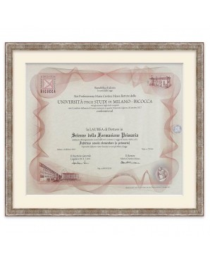 Cornice rigata argento-avorio