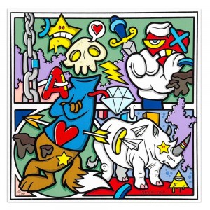 Aleandro Roncarà - L'era del rinoceronte bianco - 30x30 cm
