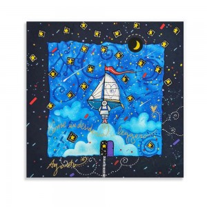 Andrea Agostini - Come un desiderio leggero - 25x25cm - blu