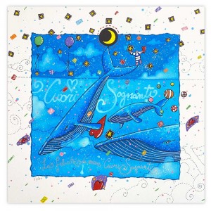 Andrea Agostini La felicità di essere cuori sognanti 40x40 cm - bianco
