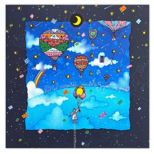 Andrea Agostini Nel tuo orizzonte dipinto di sogno mi perdo 40x40 cm - blu