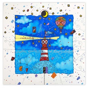 Andrea Agostini Nella quiete del mare silente 40x40 cm - bianco