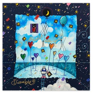Andrea Agostini - Dicembre - Lo spettacolo della gioia - 25x25 cm -blu