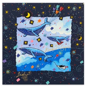 Andrea Agostini - Luglio - Arrivano i sogni - 25x25 cm - blu