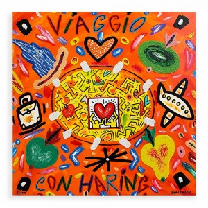 Bruno Donzelli - Viaggio con Haring - 40x40 cm