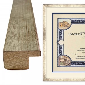 Cornice argento patinato