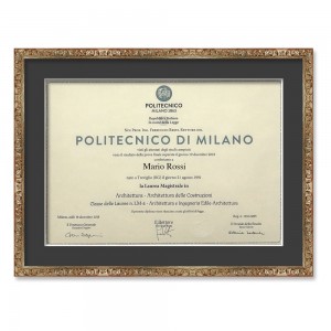 Cornice classica per diplomi argento-43x55 cm-antracite