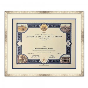 Cornice argento patinato-avorio-blu