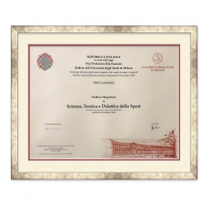 Cornice argento patinato-avorio-rosso