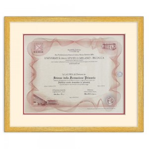 Cornice Rovere con passepartout-avorio-rosso
