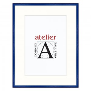 Cornice tondo blu con passepartout