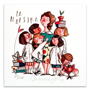 Federica Porro - La maestra - 14x14 cm