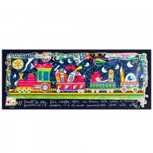 Francesco Musante - Il trenino dei sogni - 20x50 cm - nero