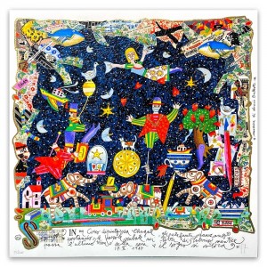 Francesco Musante - In un circo dipinto da Chagall - 50x50  cm - bianco