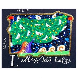 Francesco Musante - L'albero delle lune - 8x10 cm nero