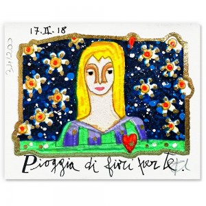 Francesco Musante - Pioggia di fiori per te - 8x10 cm bianco