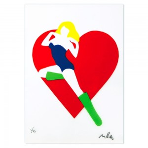 Pin Up Love - 50x70 cm - sericollage su pvc