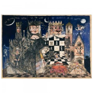 Paolo Fresu - La regina della notte, le tre lune e re scacco un pò matto - 70x100 cm
