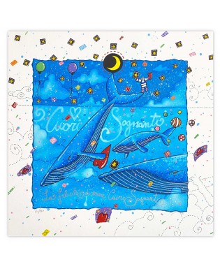 Andrea Agostini La felicità di essere cuori sognanti 40x40 cm - bianco