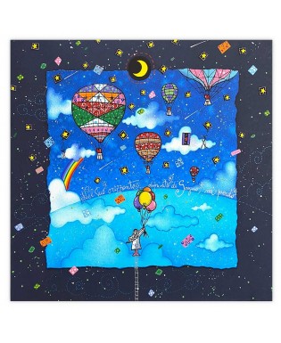 Andrea Agostini Nel tuo orizzonte dipinto di sogno mi perdo 40x40 cm - blu