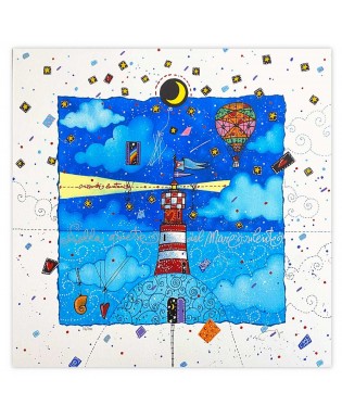 Andrea Agostini Nella quiete del mare silente 40x40 cm - bianco