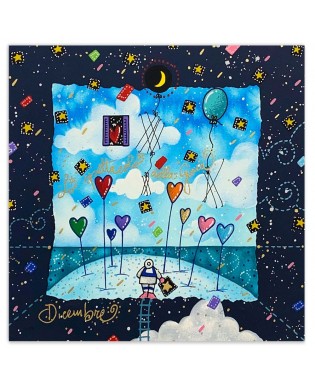 Andrea Agostini - Dicembre - Lo spettacolo della gioia - 25x25 cm -blu