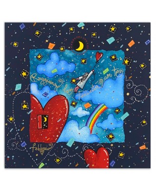 Andrea Agostini - Febbraio - Raggiungo la felicità con te - 25x25 cm 