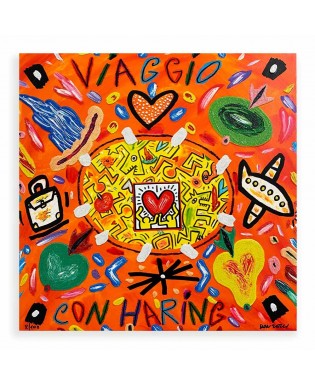 Bruno Donzelli - Viaggio con Haring - 40x40 cm