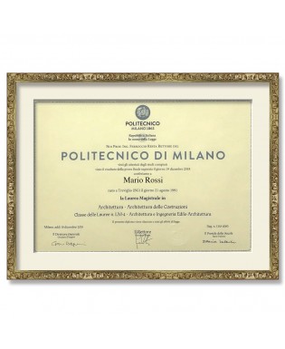 Cornice classica per diplomi argento