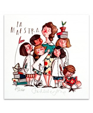 Federica Porro - La maestra - 14x14 cm