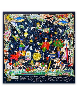 Francesco Musante - In un circo dipinto da Chagall - 50x50  cm - nero