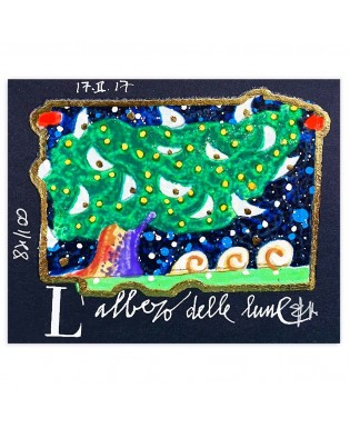 Francesco Musante - L'albero delle lune - 8x10 cm nero