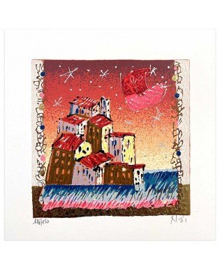 Leo Nisi - A picco sul mare - 20x20 cm