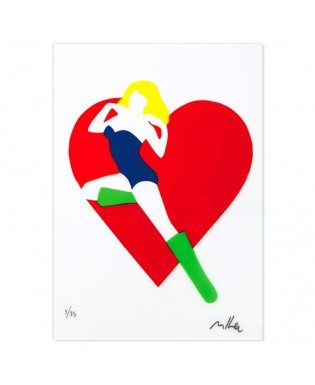 Pin Up Love - 50x70 cm - sericollage su pvc