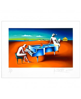 Mark Kostabi - Blown Away - 99x72 cm