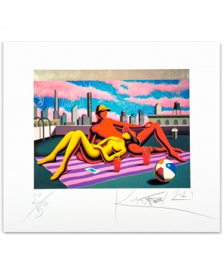 Mark Kostabi - Silver lining - 48x43 cm