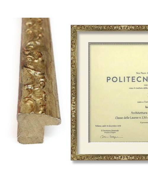Cornice classica per diplomi argento