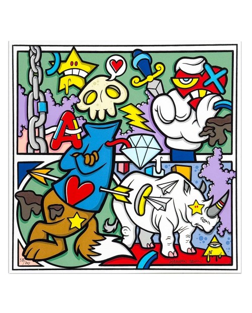 Aleandro Roncarà - L'era del rinoceronte bianco - 30x30 cm