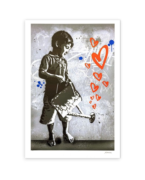 Alessio B - Grow love grey - 48x60 cm