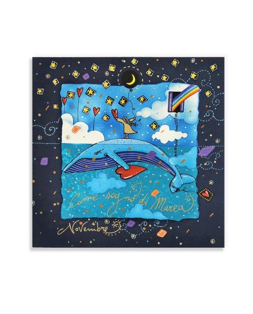 Andrea Agostini - Come sogno di marea - 25x25cm - blu