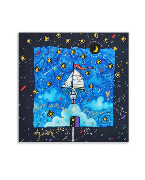 Andrea Agostini - Come un desiderio leggero - 25x25cm - blu