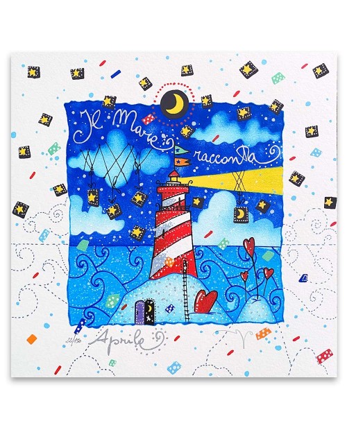 Andrea Agostini - Il mare racconta - 25x25 cm -bianco