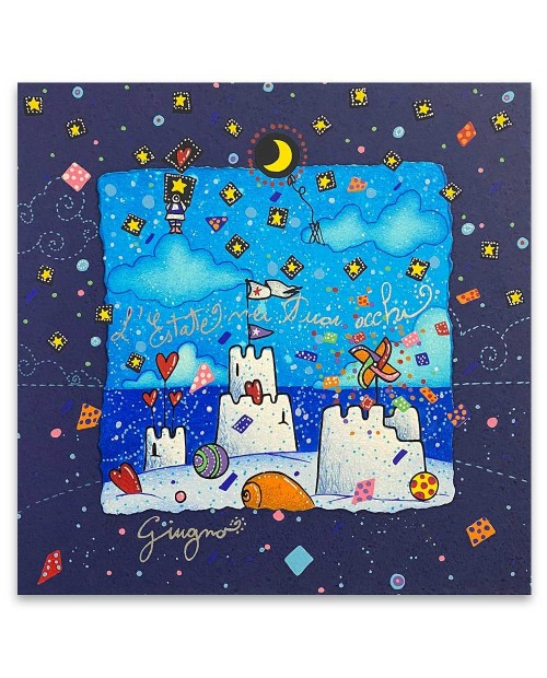 Andrea Agostini - L’estate nei tuoi occhi - 25x25 cm - blu