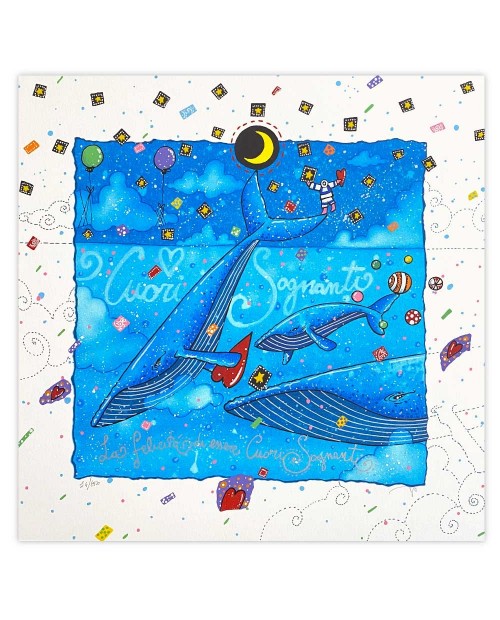 Andrea Agostini La felicità di essere cuori sognanti 40x40 cm - bianco