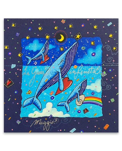 Andrea Agostini - La gioia infinita - 25x25 cm - blu