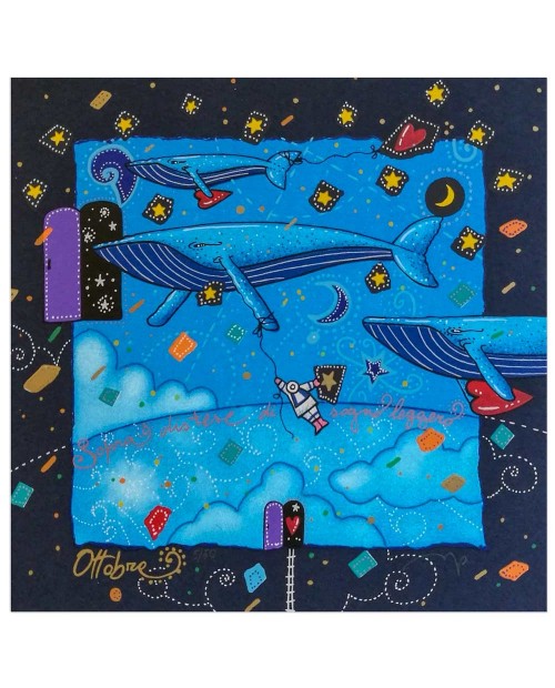 Sopra distese di sogno leggero - 25x25cm - blu