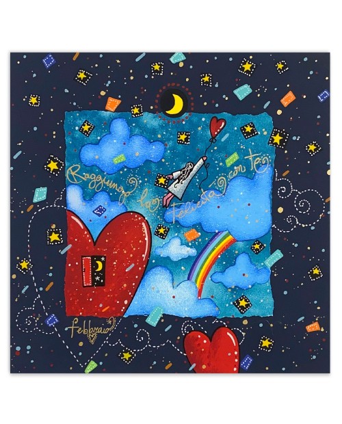 Andrea Agostini - Febbraio - Raggiungo la felicità con te - 25x25 cm 